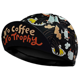 Czapka kolarska z daszkiem BELLO No coffee no trophy
