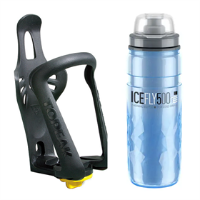 Bidon ELITE Ice Fly + Koszyk na bidon TOPEAK Modula Cage EX